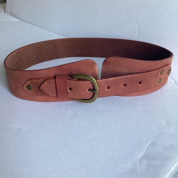 Linea Pelle Waist Belt Small Genuine Leather Horseshoe Buckle Brown - Picture 14 of 15